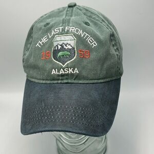 Alaska Fishing Hat Last Frontier Bear Green Dad Cap Adjustable Cruise Juneau